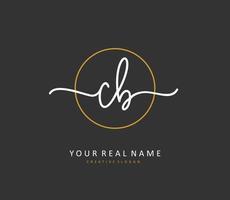 C B CB Initial letter handwriting and  signature logo. A concept handwriting initial logo with template element. vector