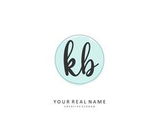 K B KB  Initial letter handwriting and  signature logo. A concept handwriting initial logo with template element. vector