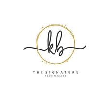 K B KB  Initial letter handwriting and  signature logo. A concept handwriting initial logo with template element. vector