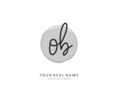 O B O Initial letter handwriting and  signature logo. A concept handwriting initial logo with template element. vector