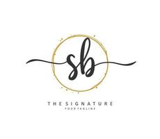 S B SB Initial letter handwriting and  signature logo. A concept handwriting initial logo with template element. vector