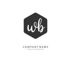 W B WB Initial letter handwriting and  signature logo. A concept handwriting initial logo with template element. vector