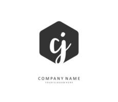 CJ Initial letter handwriting and  signature logo. A concept handwriting initial logo with template element. vector