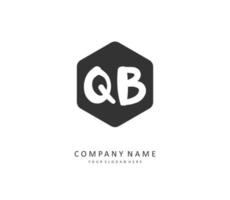 Q B QB Initial letter handwriting and  signature logo. A concept handwriting initial logo with template element. vector