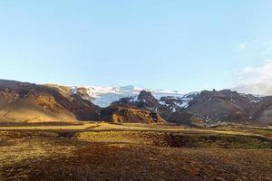 Haalda natural monument panorama. Iceland glacier. Haalda glacier view, south Iceland landscape. photo