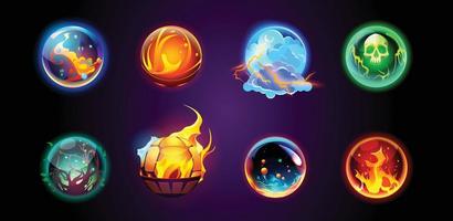Magic prophecy sphere, crystal energy orb ball vector