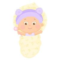 es un niña póster para bebé ducha día vector ilustración de recién nacido infantil