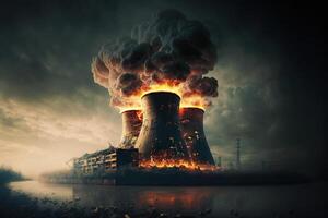 nuclear poder planta desastre. último mca. generativo ai. foto