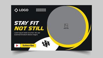 Gym video Thumbnail or Banner Template vector