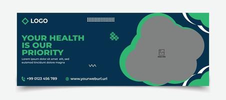 Medical services provide web cover or web banner design template vector