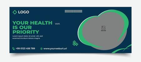 Medical services provide web cover or web banner design template vector