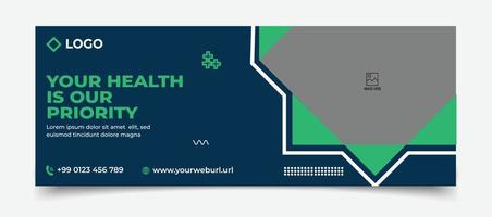 Medical services provide web cover or web banner design template vector