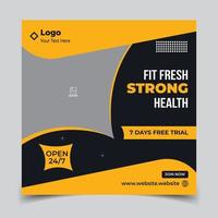 Gym flyer design template, Web or social media banner design vector