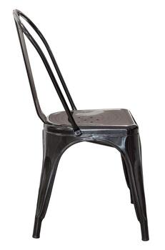 negro metal silla aislado en blanco con recorte camino foto