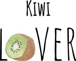 Watercolor illustration of kiwi. Fresh raw fruit. Kiwi lover illustration vector