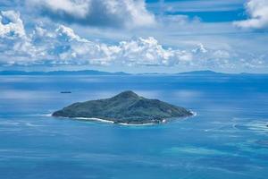 Copolia trail view of St anne, praslin and la digue, Mahe Seychelles photo