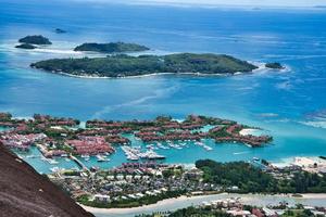 Copolia trail view of St anne marine park, eden island and praslin and la digue, Mahe Seychelles photo