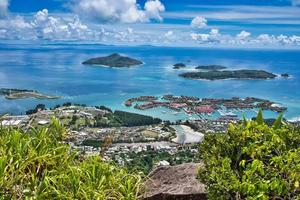 Copolia trail view of St anne marine park, eden island and praslin and la digue, Mahe Seychelles photo