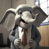 elephant businessman illustration photo