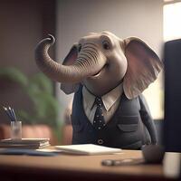 elephant businessman illustration photo