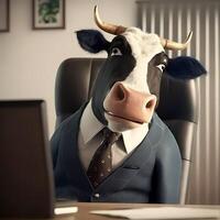 cow businessman illustration photo