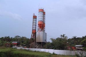 Concrete batching plant,ready mixed concrete tank . photo