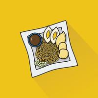 Illustration of Pempek in Flat Design vector