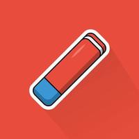 Illustration of Eraser in Flat Design vector