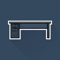 Illustration of Office Desk in Flat Design vector