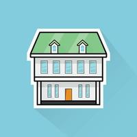 Illustration of Suburban House 3 in Flat Design vector