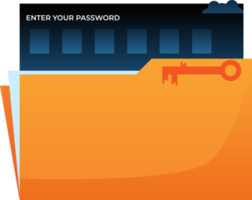 Digital data protection design element icon. Cyber security illustration. Cloud computing network safety concept png