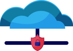 digitaal gegevens bescherming ontwerp element icoon. cyber veiligheid illustratie. wolk berekenen netwerk veiligheid concept png