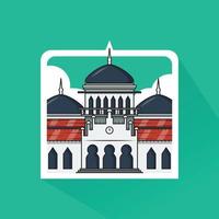 ilustración de mezquita en plano diseño vector