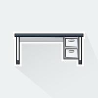 Illustration of Computer Table in Flat Design vector