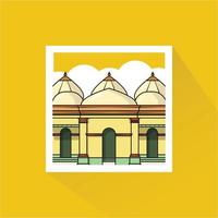 Illustration of Sultan Mosque in Flat Design vector