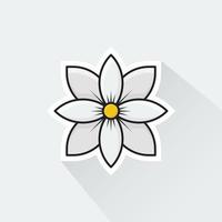 Illustration of Jasmine Flower in Flat Design vector