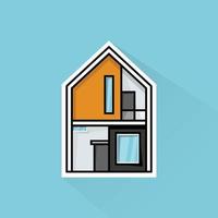 ilustración de moderno casa 4 4 en plano diseño vector