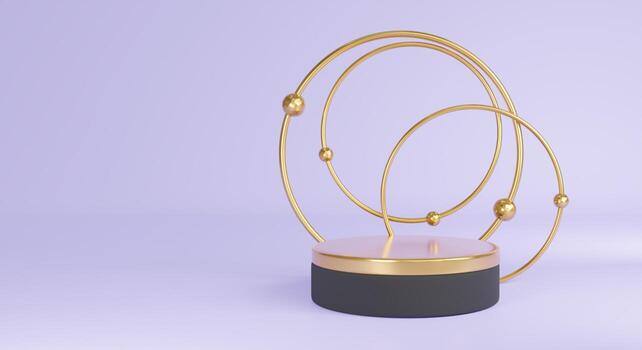 3d product display podium scene with the geometric platform. 3d cylinder stand podium. Commercial background. Geometric forms in modern minimal design. 3d rendering. photo