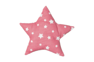 Pink star cushion isolated on a transparent background png