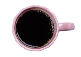 Pink cup of coffee isolated on a transparent background png