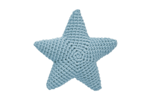 Blue star cushion isolated on a transparent background png