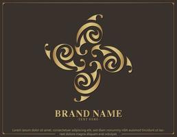 luxury ornament logo line art vector