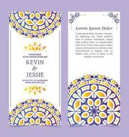 Elegant mandala wedding invitation card template design vector