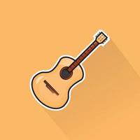 Illustration of Acoustic Guitar in Flat Design vector