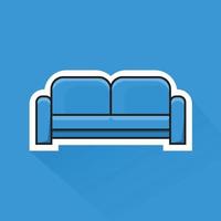 Illustration of Sofa in Flat Design vector