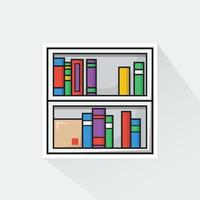 ilustración de estante para libros en plano diseño vector