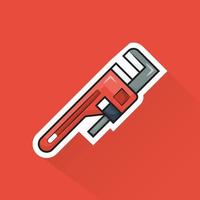 Illustration of Pipe Wrench in Flat Design vector