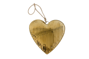 Golden heart decor isolated on a transparent background png