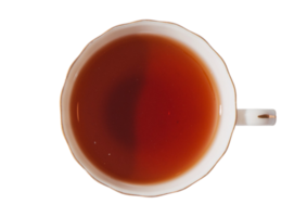 White cup with tea isolated on a transparent background png