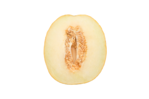 moitié cantaloup melon isolé sur une transparent Contexte png